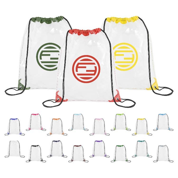 Stadium Approved Clear Drawstring Backpack