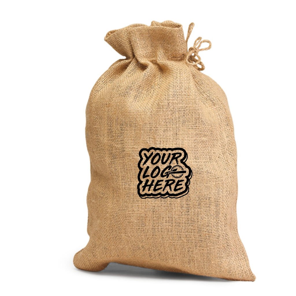 Raw Jute Drawstring Bag