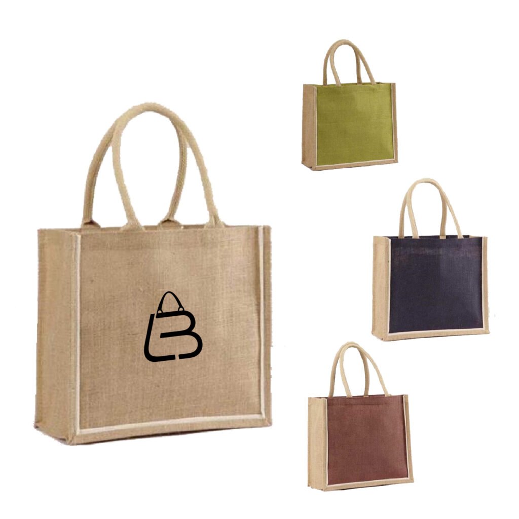 Jute Shopping Bag with Webbed Handles