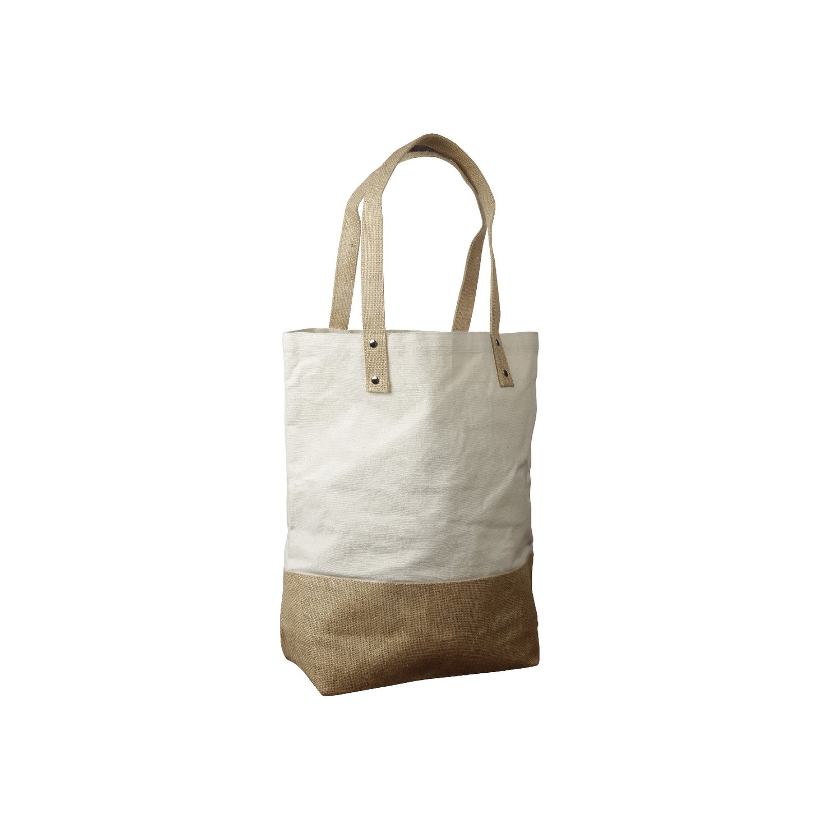 Cotton Tote Bag with Jute Trim & Handles - Image 3