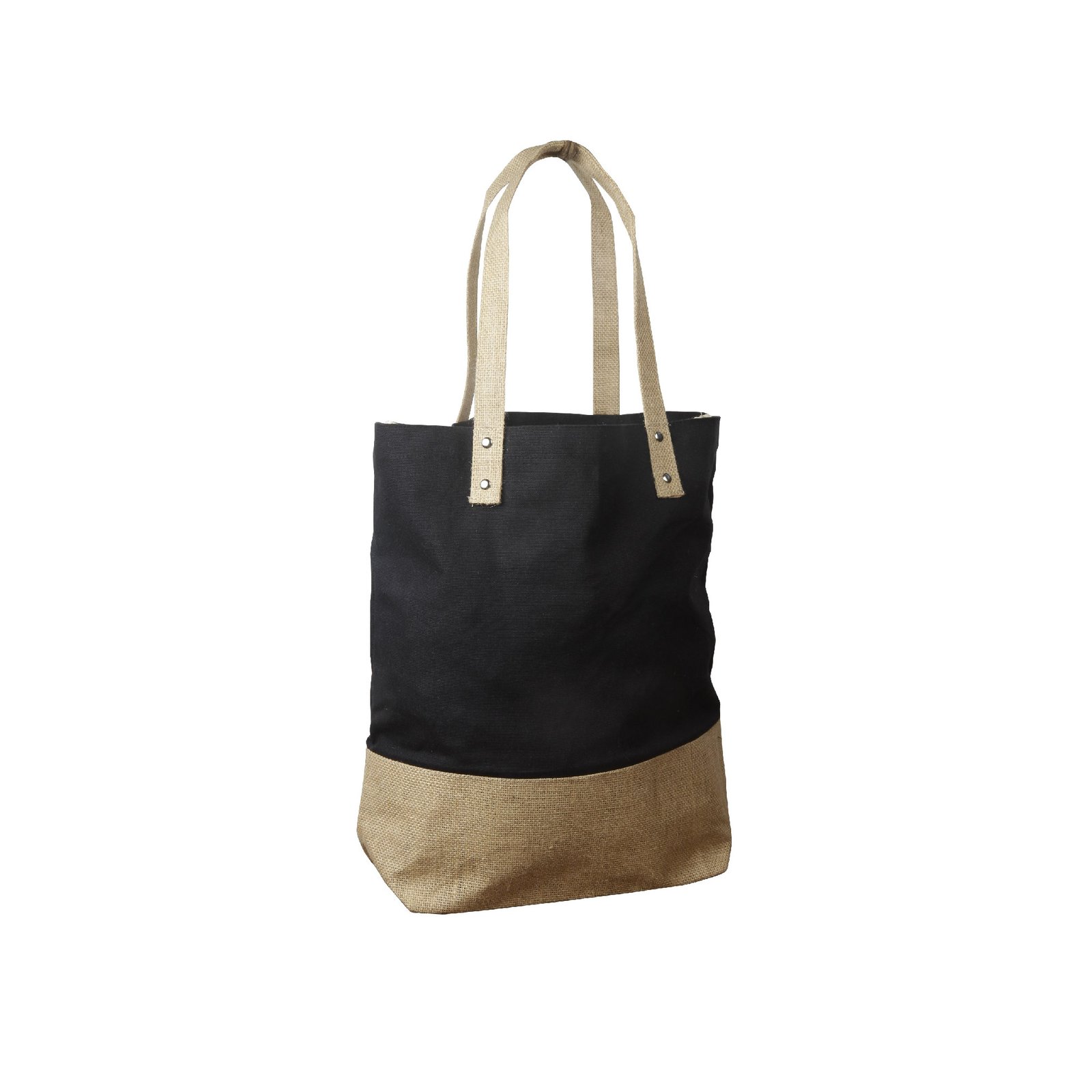 Cotton Tote Bag with Jute Trim & Handles - Image 2