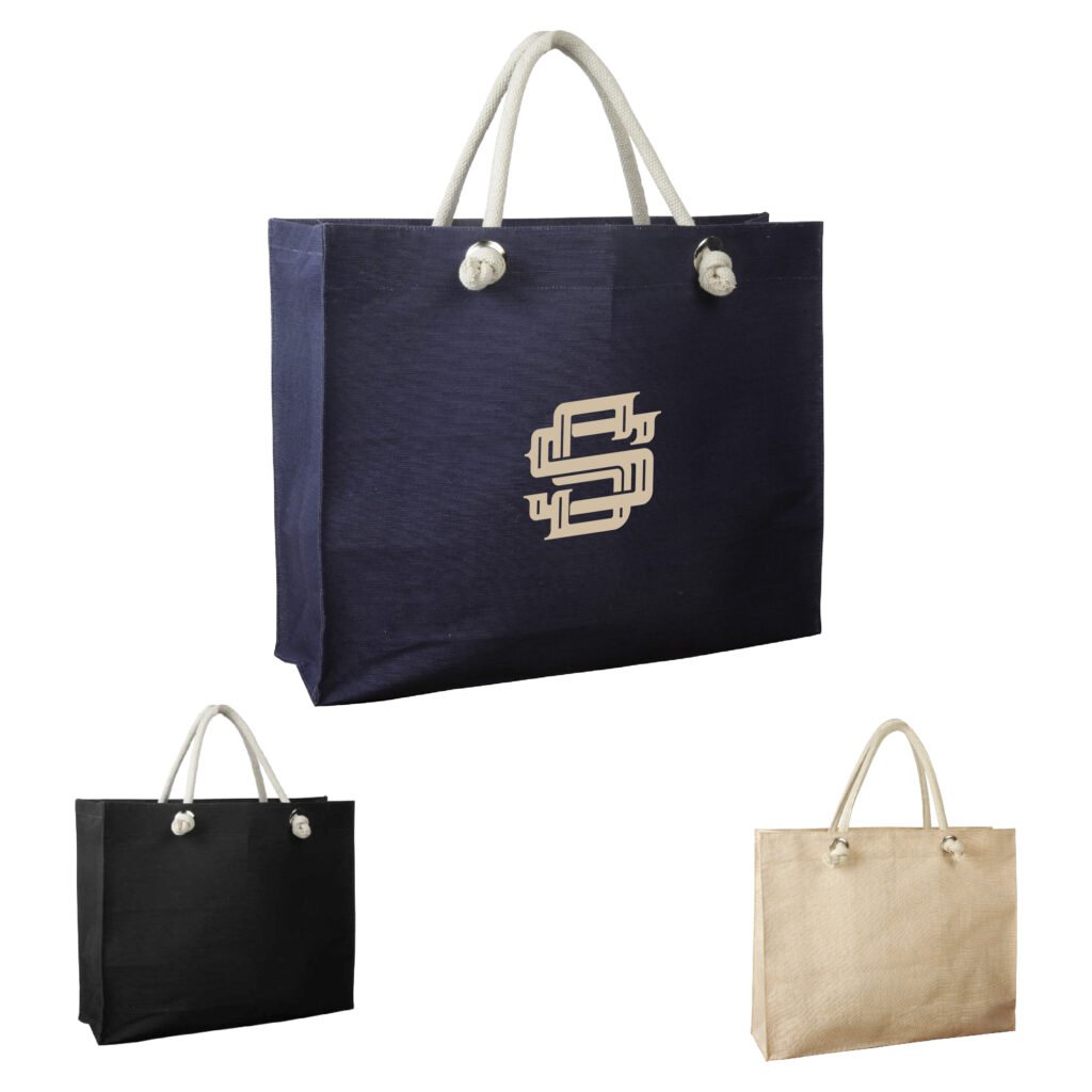Tote bag with Jute/Cotton blended fabric
