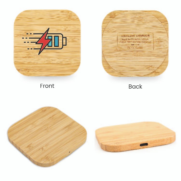 15W Bamboo Wireless Charging Charger - Image 2