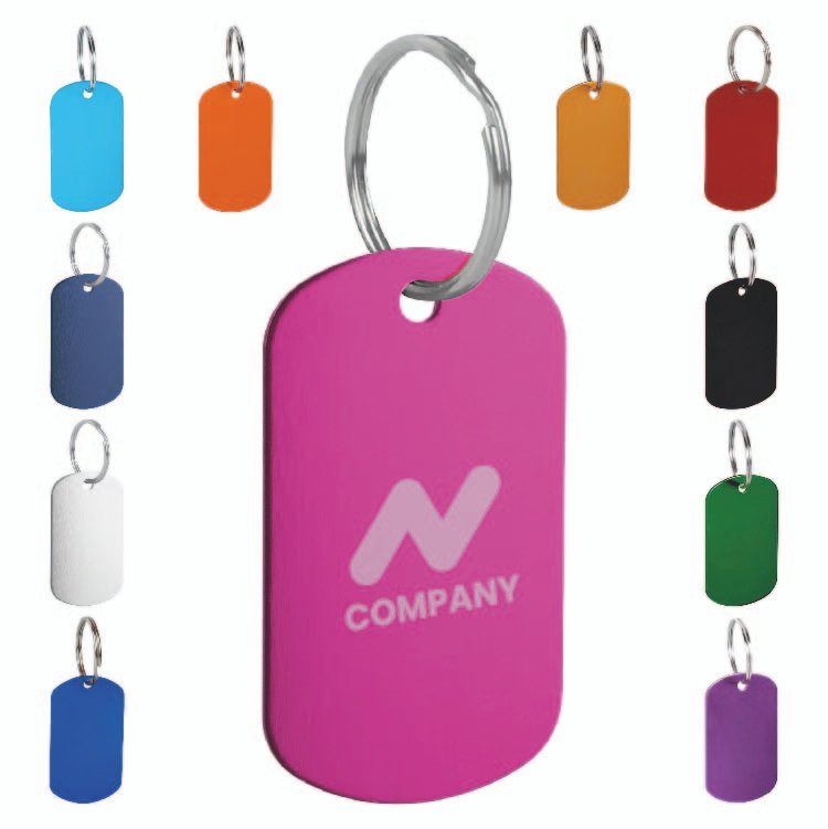 Engravable Metal Dog Tag Key Holder