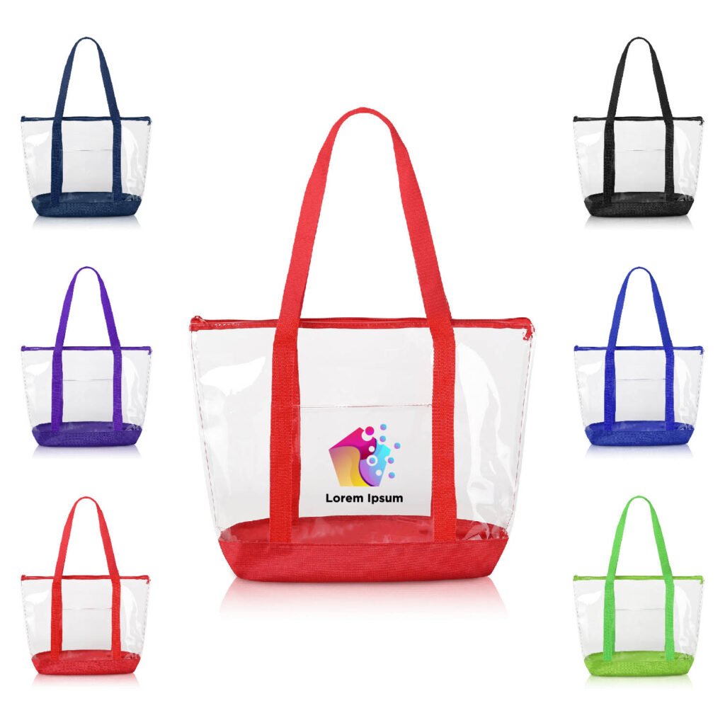 Clear Shoulder Tote Bag with Pocket