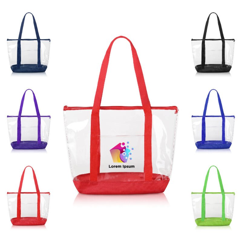 Clear Shoulder Tote Bag with Pocket