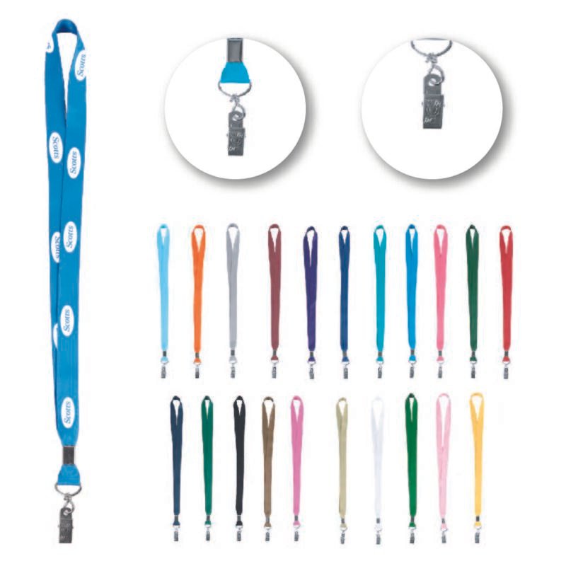 3/4" PromoPrint Lanyard with Metal Crimp & Bulldog Clip