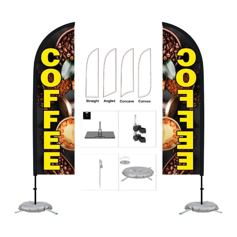 9' ProWave Feather Flag Kit with Cross Base & Water Bag