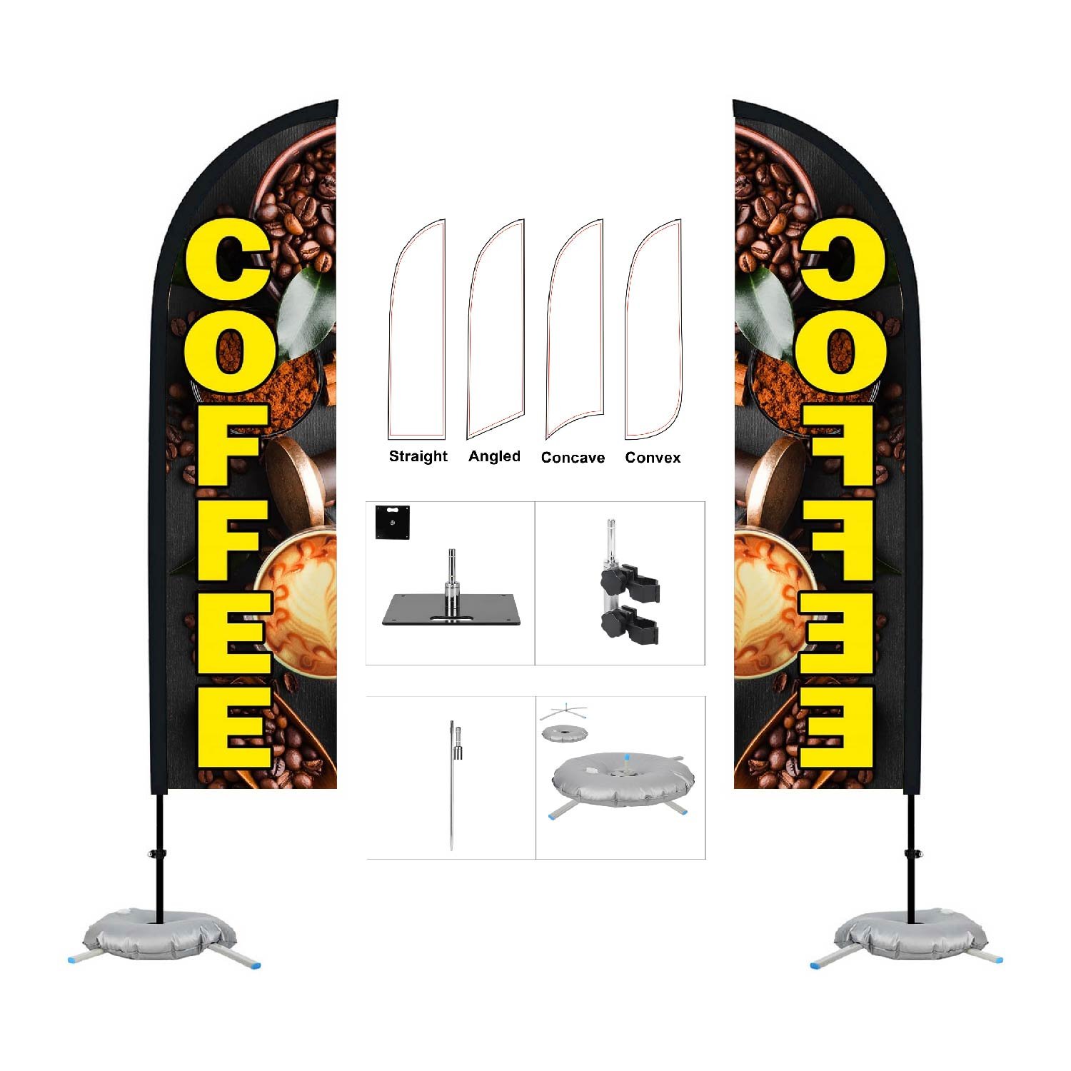 9' ProWave Feather Flag Kit with Cross Base & Water Bag