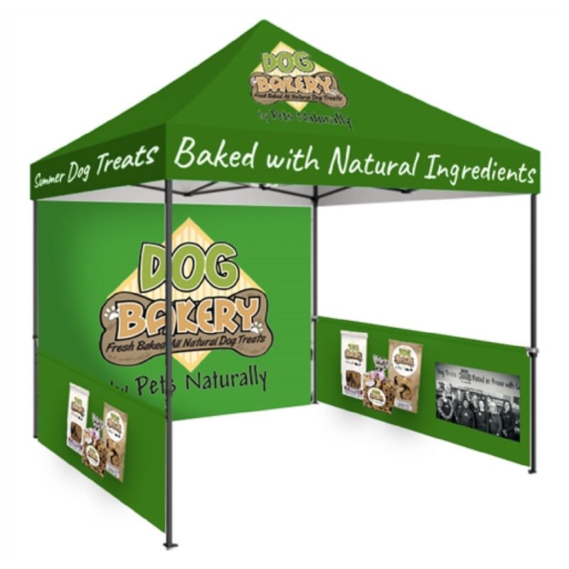 10x10 Commercial Event Tent with Full Back and Half Walls