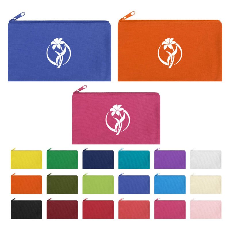 Compact Canvas Zippered Makeup Pouch