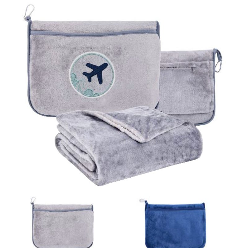 Plush Flannel Blanket & Pillow Combo With Logo